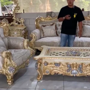 Kursi tamu ukir jati Mewah + Busa